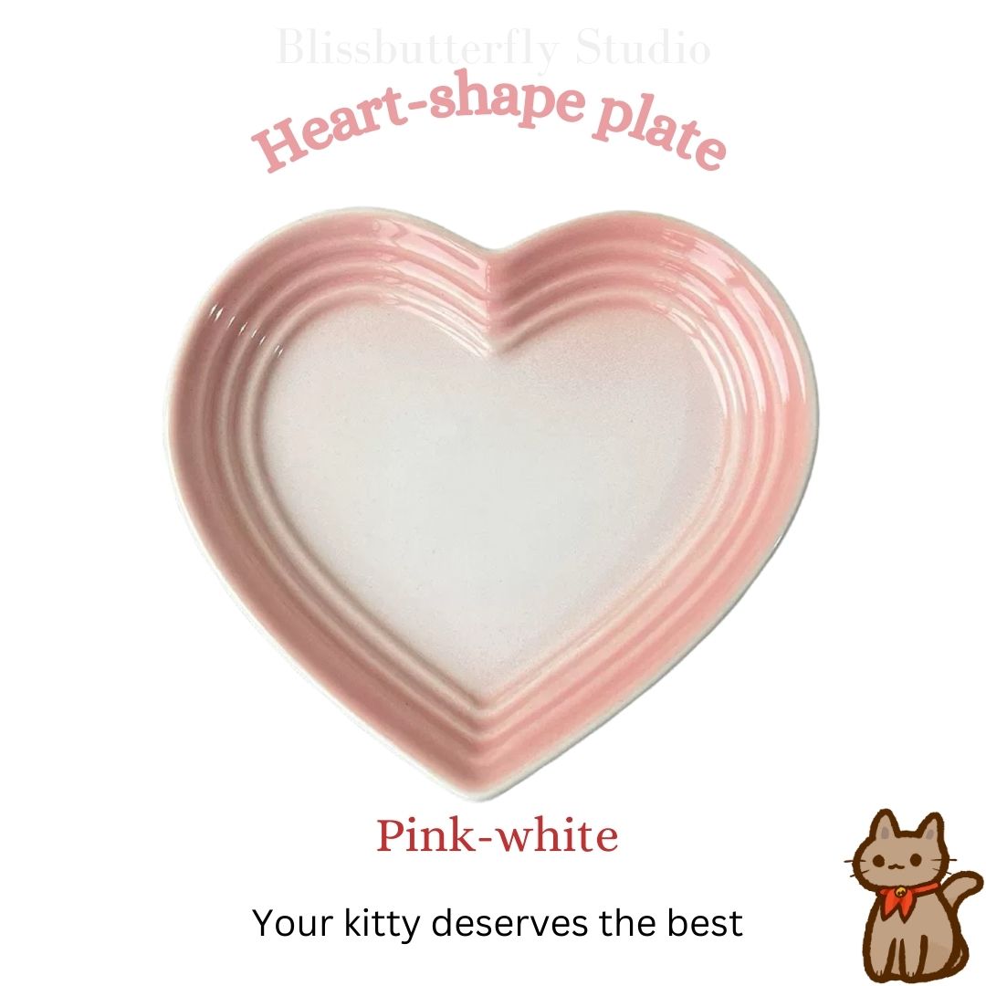 Ceramic Cat Plates Cat Food Bowls Shallow Bowls for Kitten, Ceramic Cat Plates