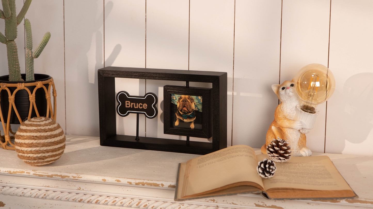 Custom Wood Photo Frame with Paw Print, Dog Nose Print Art, Paw Print Art, Paw Print Memorial Sign, Pet Memorial Sign, Pet Nose Print Art, Cat Paw Sign, Dog Paw