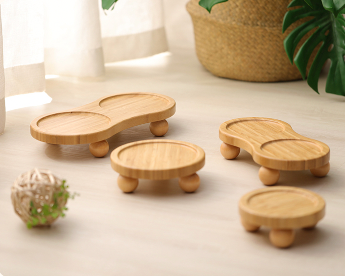 Bamboo Stand for Cat Bowls,