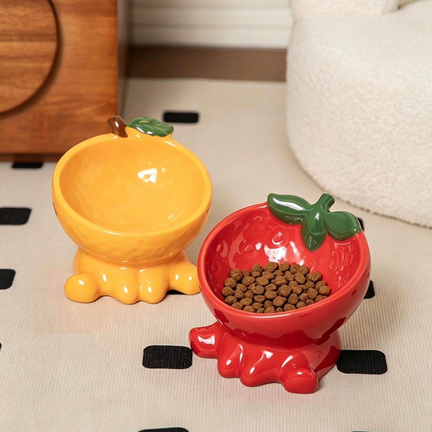 Bubble-Tea Cat Bowls-Elevated Ceramic Pet Bowl