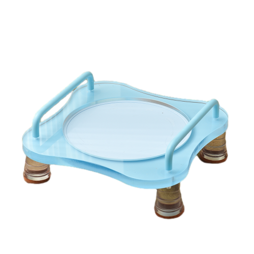 Acrylic Elevated Cat Bowl Stand with Non-Slip Feet — Raised Feeder for Ceramic Cat Plates
