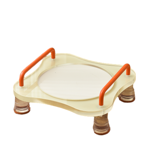 Acrylic Elevated Cat Bowl Stand with Non-Slip Feet — Raised Feeder for Ceramic Cat Plates