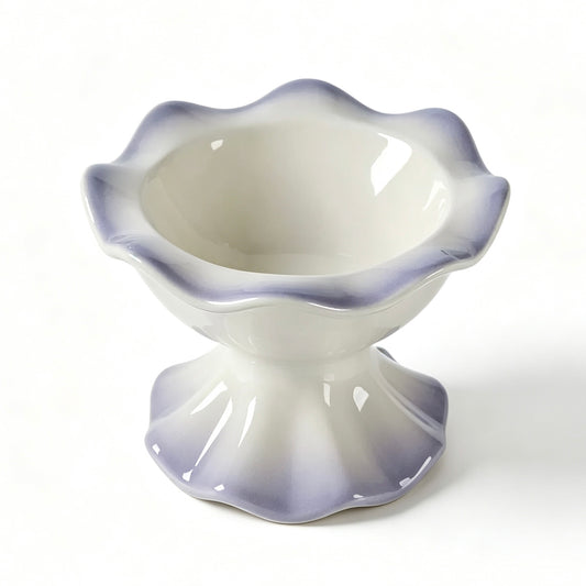 Petal Rim Elevated Cat Bowl – Ceramic Cat Feeder