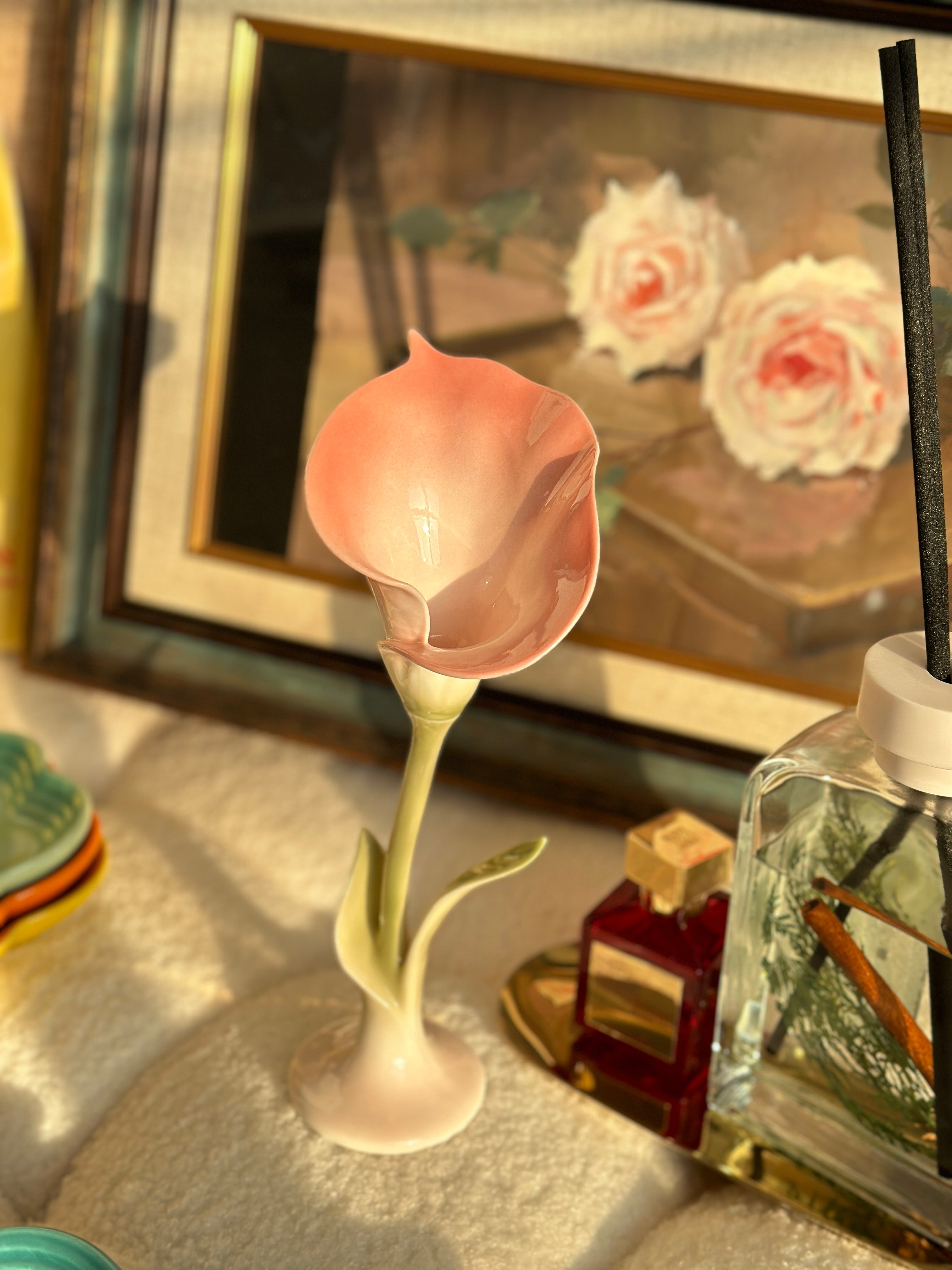 Tulips Candle Holder, Ceramic Tulips Candle Holder, Candle Holder