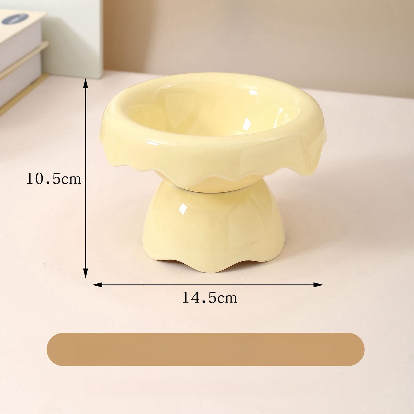 Ceramic Elevated Cat Bowl, Whisker Friendly Raised Cat Food Bowl for Food and Water, Cat Feeding Bowl