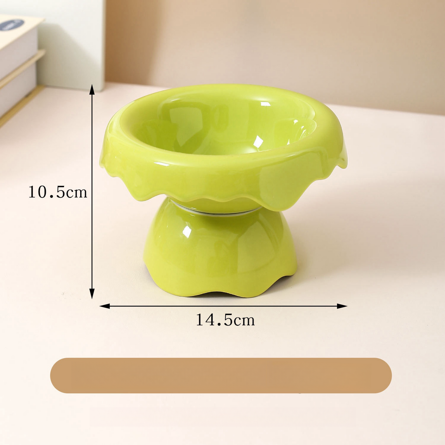 Ceramic Elevated Cat Bowl, Whisker Friendly Raised Cat Food Bowl for Food and Water, Cat Feeding Bowl