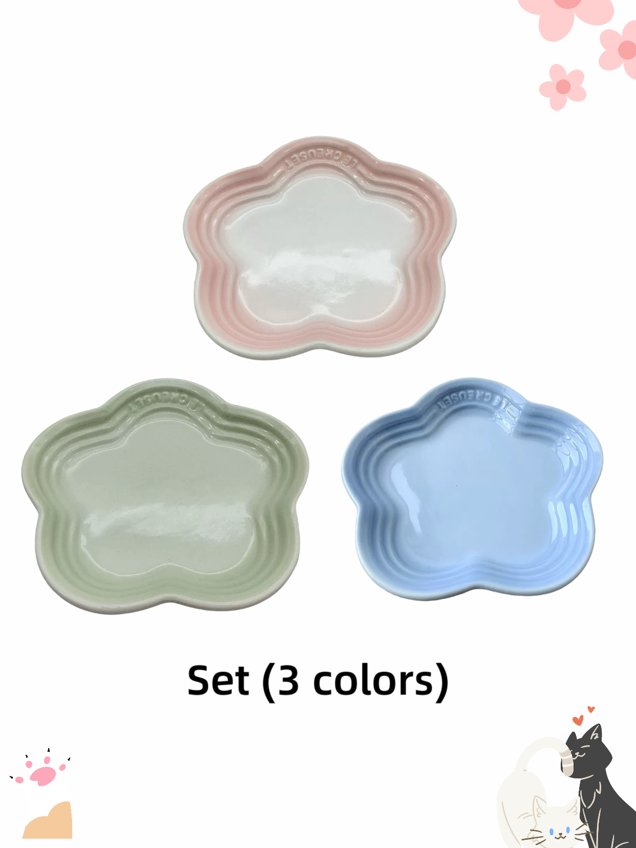 Ceramic Cat Plates Cat Food Bowls Shallow Bowls for Kitten, Ceramic Cat Plates