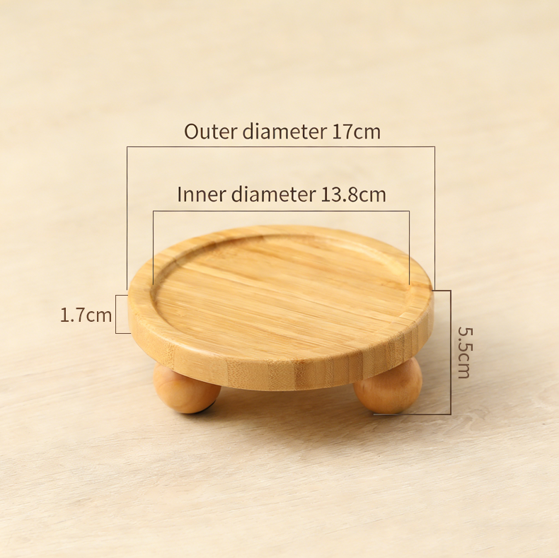Elevated Bamboo Stand for 5.5" Cat Bowls – Raised Wood Pet Feeder for Neck Protection & Whisker Relief