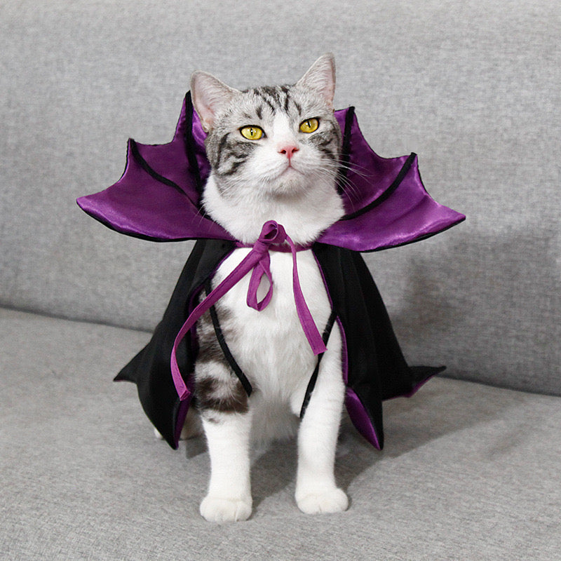 Halloween Pet Cape Costume Cat Vampire Cloak Cat Wizard Outfit Pet Witch Cosplay Apparel Halloween Pet Cloak Party Costumes