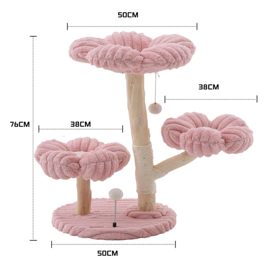 Solid Wood Flower Cat Tree — Where Fine Furniture Meets Feline Nature