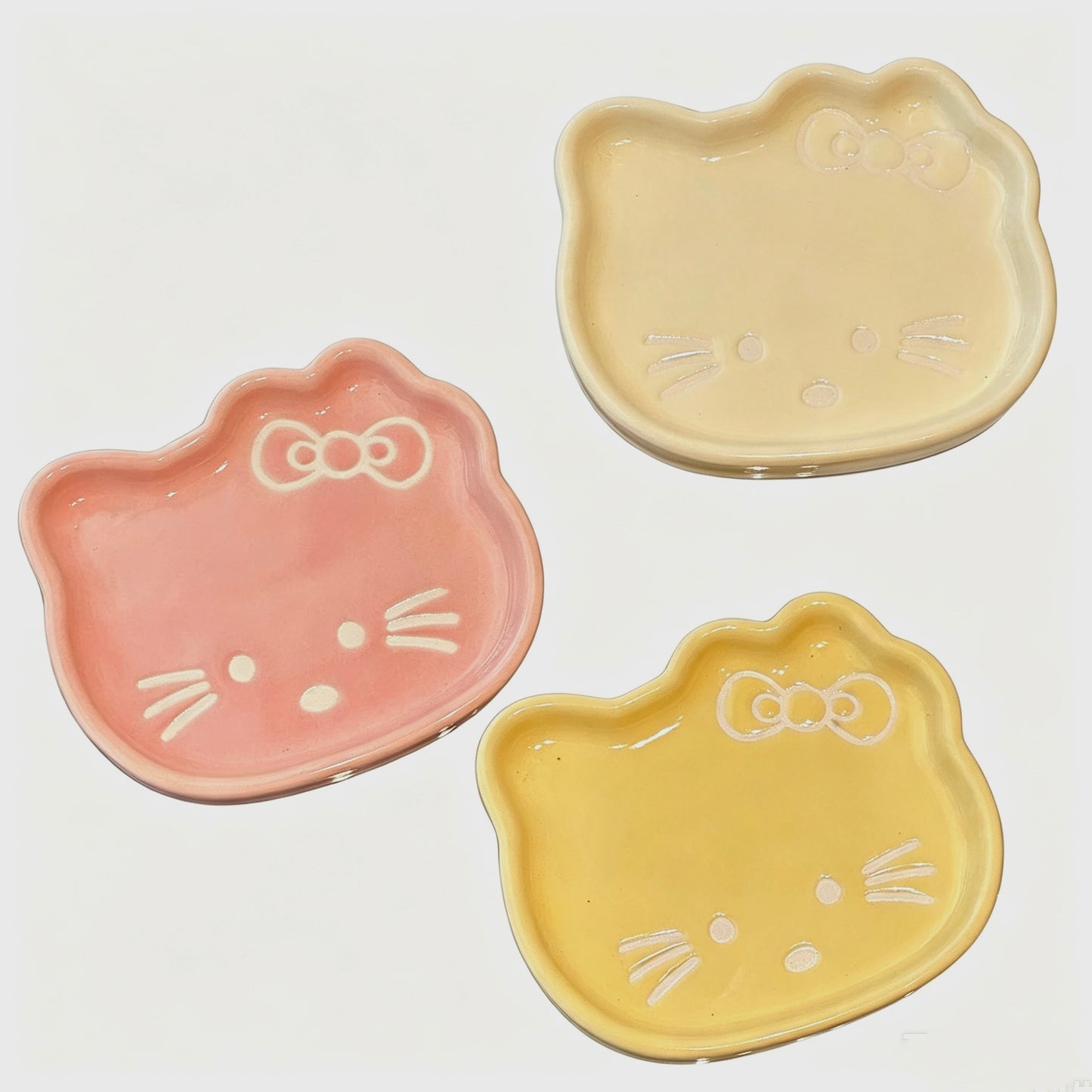 Kitty-Shaped Ceramic Plates