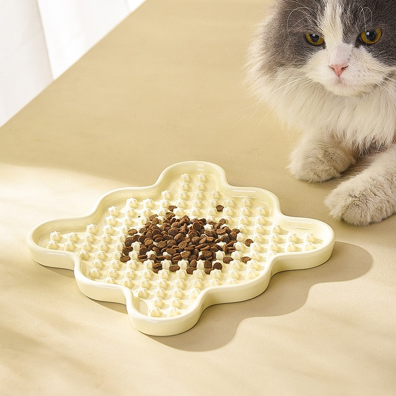 Ceramic Star Slow Feeder for Cats & Small Dogs