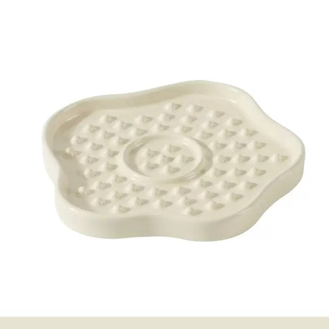 Ceramic Flower Slow Feeder for Cats & Small Dogs