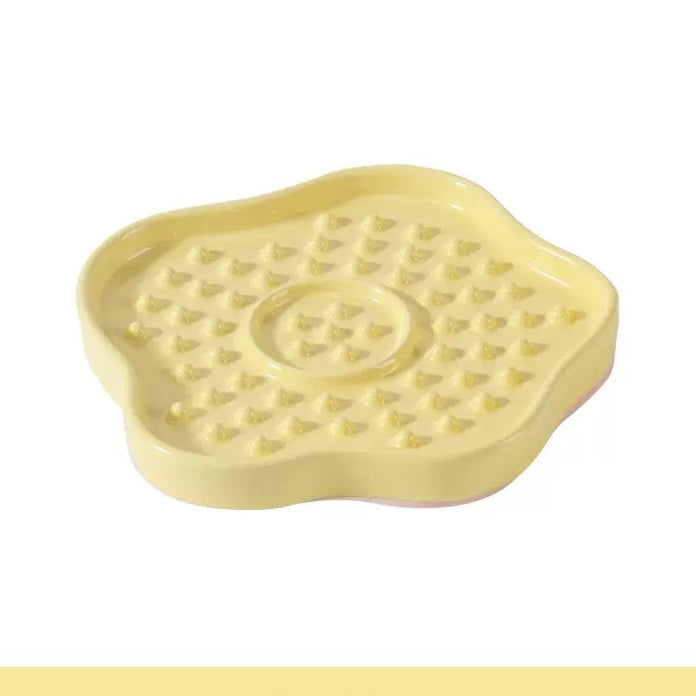 Ceramic Flower Slow Feeder for Cats & Small Dogs