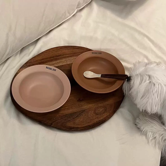 Ceramic Cat Bowl – Wide Shallow Cat Food Dish, Microwave & Dishwasher Safe