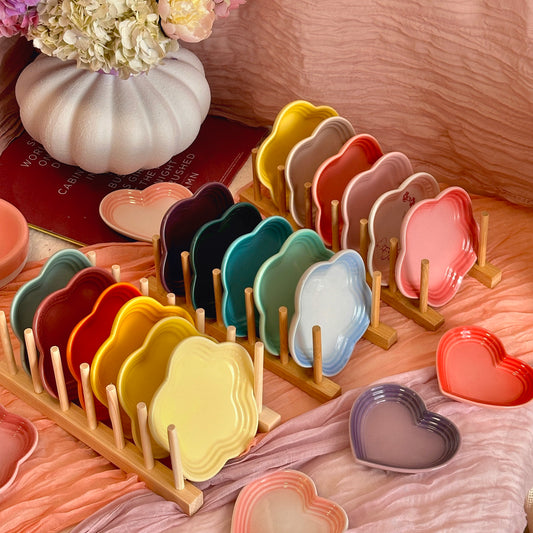Ceramic Flower Plates & Stands, Feeding Plates for Cats