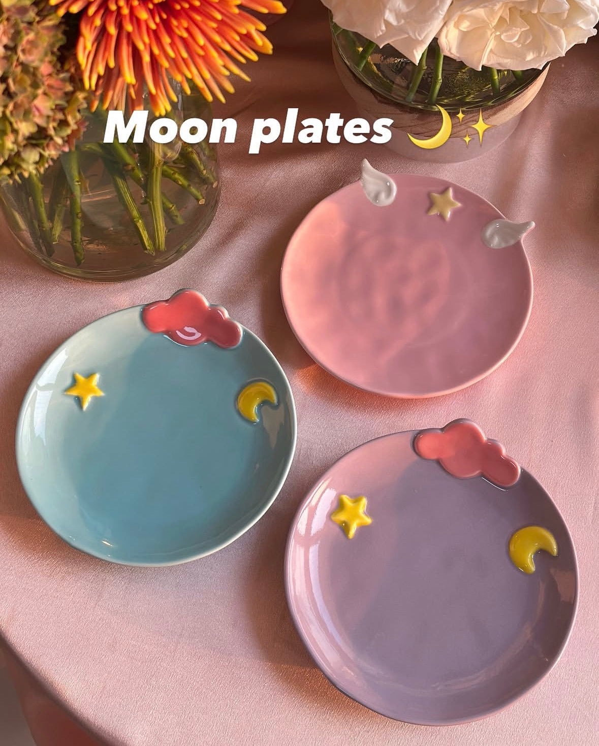 Moon Plates Handmade, Ceramic Cat Plate