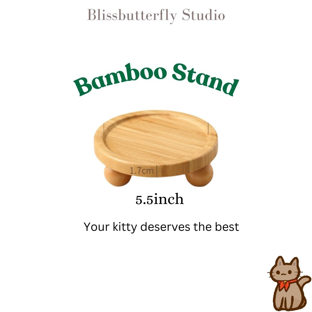 Bamboo Stand for Cat Bowls,