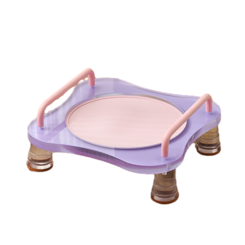 Acrylic Elevated Cat Bowl Stand with Non-Slip Feet — Raised Feeder for Ceramic Cat Plates