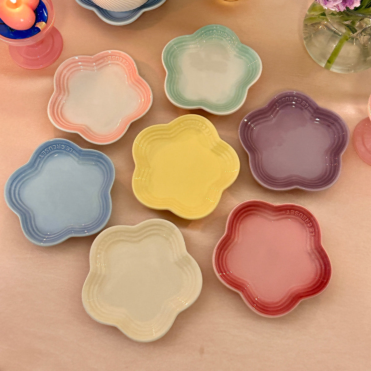Ceramic Flower Plates & Stands, Feeding Plates for Cats