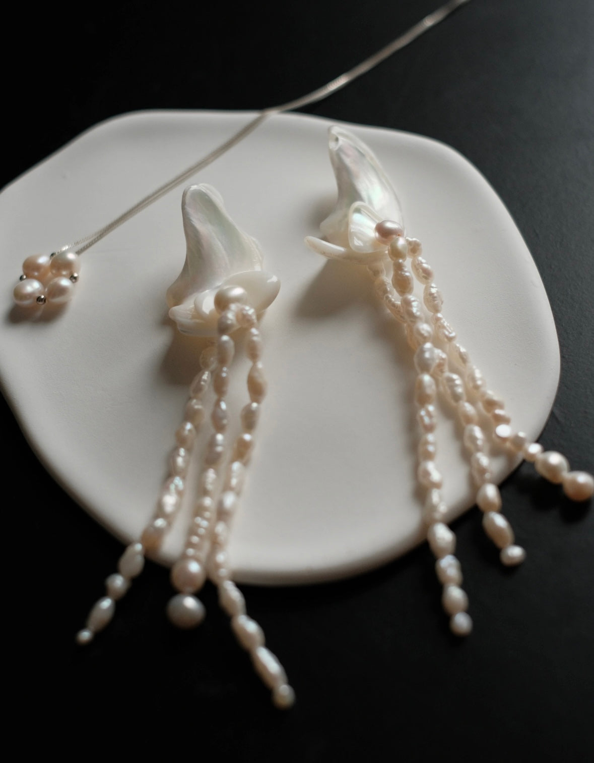 Handmade Baroque Earings, Baroque Pearl Bracelet, Large Baroque Pearl, Minimalist style.