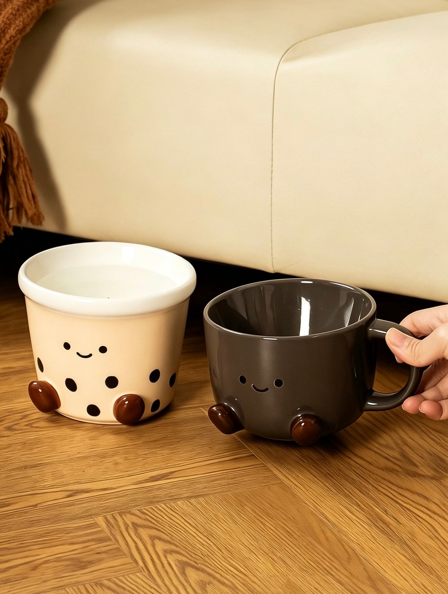 Bubble-Tea Cat Bowls-Elevated Ceramic Pet Bowl