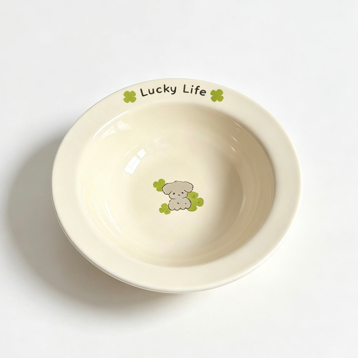 Cute Bunny & Puppy Ceramic Cat Bowl